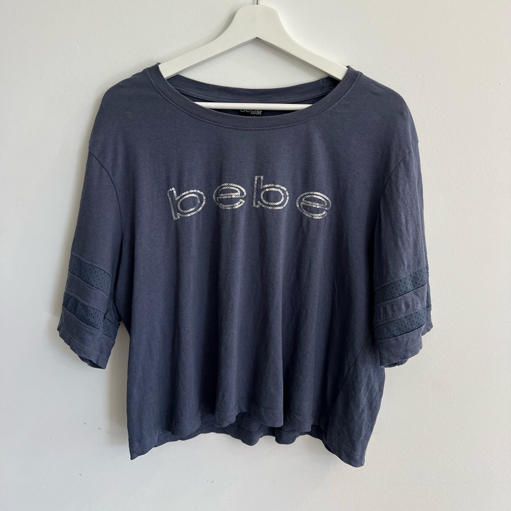 Bebe Charcoal Short Sleeve Tee